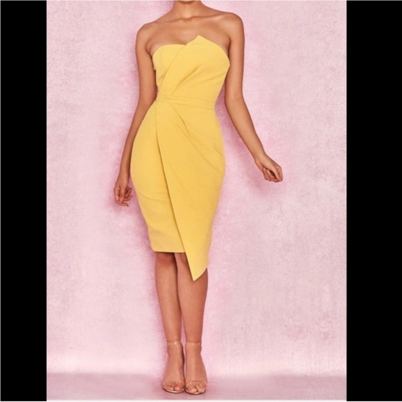 House of CB London Uma Yellow Dress S - Picture 1 of 11